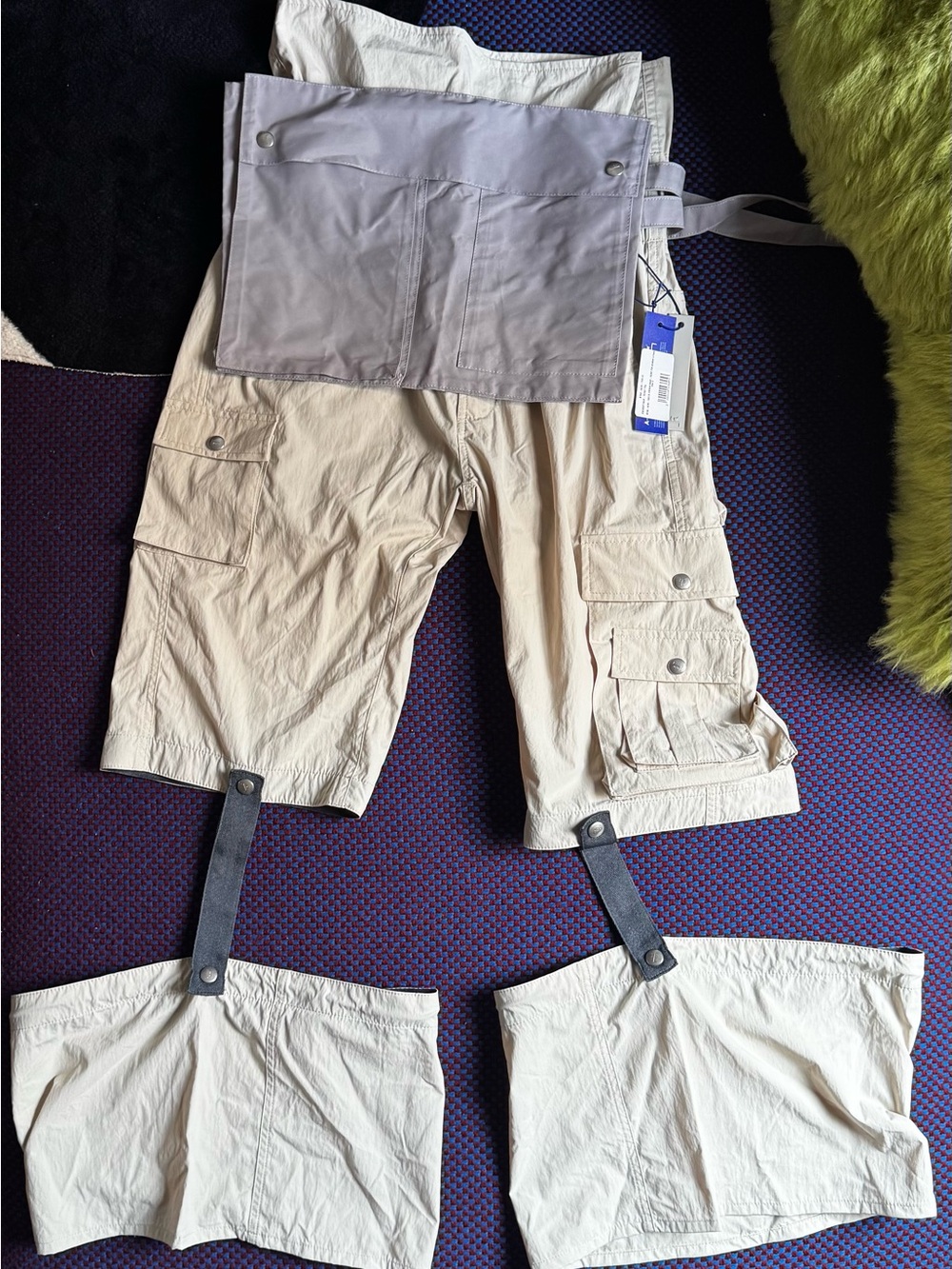 A-COLD-WALL* Split Cargo Shorts, Tan — Sz S, NWT